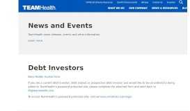 
							         TeamHealth Investor Relations | TeamHealth Holdings								  
							    