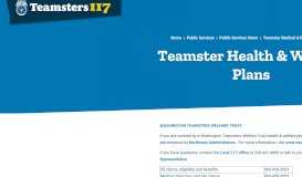 
							         Teamster Health & Welfare Plans - Teamsters 117								  
							    