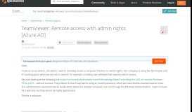 
							         TeamViewer: Remote access with admin rights [Azure AD ...								  
							    
