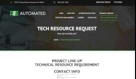 
							         Tech Resource Request, R&E Automated-Solutions in Romeo, Michigan								  
							    