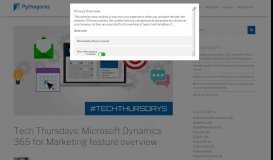 
							         Tech Thursdays: Microsoft Dynamics 365 for Marketing Feature ...								  
							    