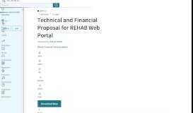 
							         Technical and Financial Proposal for REHAB Web Portal | Request ...								  
							    
