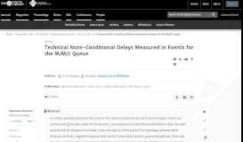 
							         Technical Note-Conditional Delays Measured in Events for the ...								  
							    