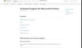 
							         Technical Support for Microsoft Partners								  
							    