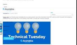 
							         Technical Tuesday: Editing the Acumatica Portal Home Page ...								  
							    