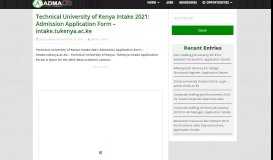 
							         Technical University of Kenya Intake 2018: Admission Application Form								  
							    