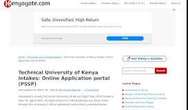 
							         Technical University of Kenya Intakes: Online Application portal (PSSP ...								  
							    