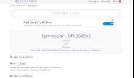 
							         Technicolor DPC3848VE Default Router Login and Password								  
							    