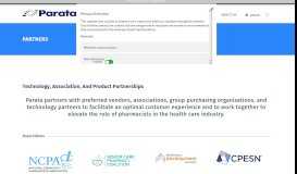 
							         Technology, Association, and Product Partnerships - Parata Systems								  
							    