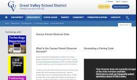 
							         Technology / Canvas Parent Portal - Great Valley School District								  
							    