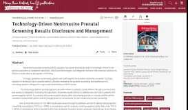 
							         Technology-Driven Noninvasive Prenatal Screening Results ...								  
							    
