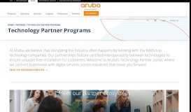 
							         Technology Partner Programs | Aruba - Aruba Networks								  
							    