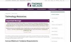 
							         Technology Resources | Thomas Nelson Community College								  
							    