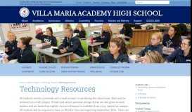 
							         Technology Resources - Villa Maria Academy High School								  
							    