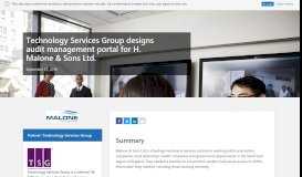 
							         Technology Services Group designs audit management portal for H ...								  
							    