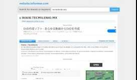 
							         tecmilenio.mx at WI. Universidad Tecmilenio® - Website Informer								  
							    