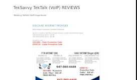 
							         TekSavvy TekTalk (VoIP) REVIEWS								  
							    