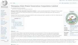 
							         Telangana Power Generation Corporation - Wikipedia								  
							    