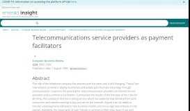 
							         Telecommunications service providers as payment facilitators ...								  
							    