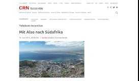 
							         Telekom-Incentive: Mit Also nach Südafrika - crn.de								  
							    