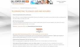 
							         Telemarketing - Telesales Jobs and Resumes | Call Center Jobs								  
							    