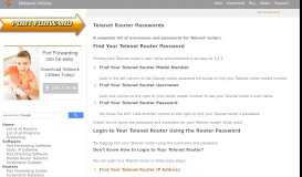 
							         Telenet Router Passwords - Port Forwarding								  
							    