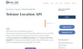 
							         Telenor Location API (Overview, Documentation & Alternatives ...								  
							    