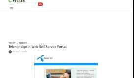 
							         Telenor sign in Web Self Service Portal | Web.pk								  
							    