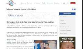 
							         Telenor's WoW Portal – Thailand | Kids Action for Kids - helping ...								  
							    