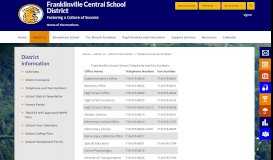 
							         Telephone and Fax Numbers - Franklinville Central School District								  
							    