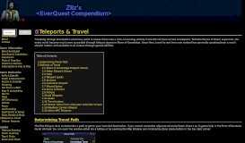 
							         Teleports & Travel - Zliz's EverQuest Compendium								  
							    