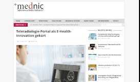 
							         Teleradiologie-Portal als E-Health-Innovation gekürt • mednic.de ...								  
							    