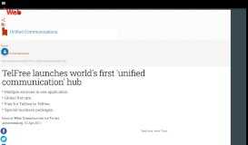 
							         TelFree launches world's first 'unified communication' hub ...								  
							    