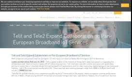 
							         Telit and Tele2 Expand Collaboration on Pan-European Broadband ...								  
							    