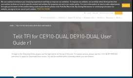 
							         Telit TFI for CE910-DUAL DE910-DUAL User Guide r1 - Telit								  
							    