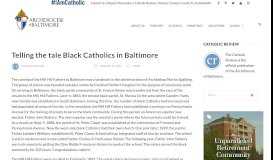 
							         Telling the tale Black Catholics in Baltimore | Archdiocese of Baltimore								  
							    