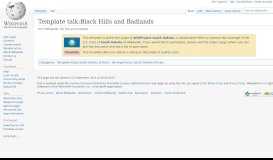 
							         Template talk:Black Hills and Badlands - Wikipedia								  
							    