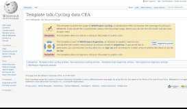 
							         Template talk:Cycling data CEA - Wikipedia								  
							    