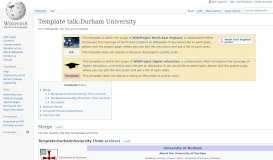 
							         Template talk:Durham University - Wikipedia								  
							    