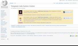 
							         Template talk:Galileo Galilei - Wikipedia								  
							    