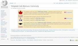 
							         Template talk:Ryerson University - Wikipedia								  
							    