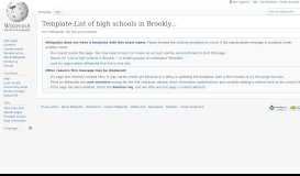 
							         Template:List of high schools in Brooklyn - Wikipedia								  
							    
