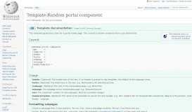 
							         Template:Random portal component - Wikipedia								  
							    