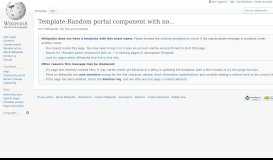 
							         Template:Random portal component with nominate - Wikipedia								  
							    