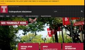 
							         Temple University Admissions | Admissions								  
							    