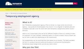 
							         Temporary employment agency - Southampton City Council								  
							    