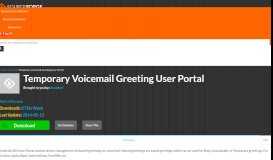 
							         Temporary Voicemail Greeting User Portal download | SourceForge.net								  
							    