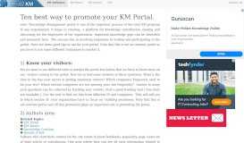 
							         ten best way to promote KM portal - Knowledge Management								  
							    