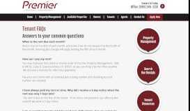 
							         Tenant FAQ - Premier Property Management								  
							    