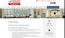 
							         Tenant FAQ - Signature Properties - Signature Property Management								  
							    